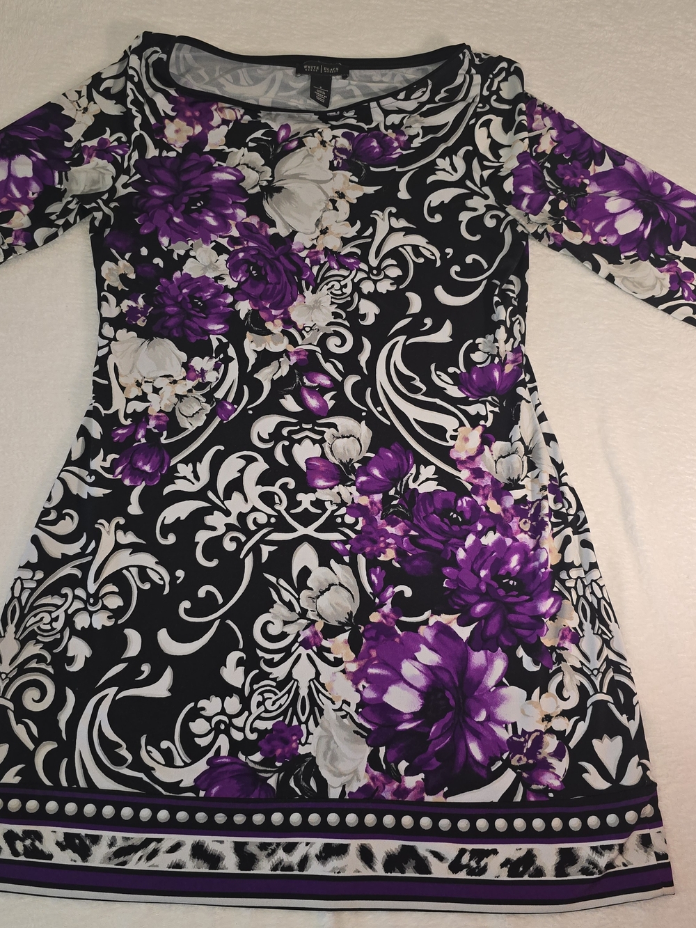 White House Black Market Womens Size S Shift Dress Purple Floral